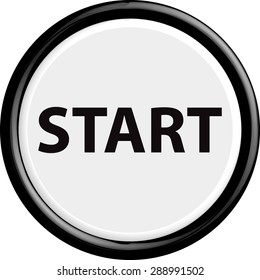 Button start . The round shape. 3D. Vector illustration.