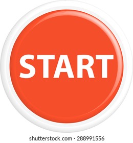 Button start . The round shape. 3D. Vector illustration.