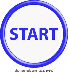 Button start . The round shape. 3D. Vector illustration.