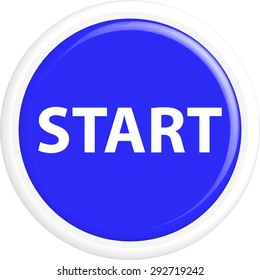 Button start . The round shape. 3D. Vector illustration.