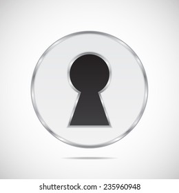 Button steel keyhole vector icon 