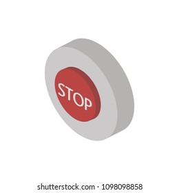 button stop isometric.vector
