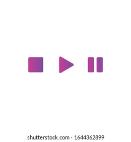 Button stop, play, pause multimedia icon