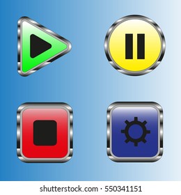 button stop, play, pause, next