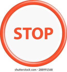  Button stop. The round shape. 3D. Vector illustration.