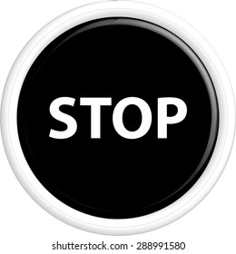  Button stop. The round shape. 3D. Vector illustration.