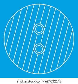 Button with stripes icon blue outline style isolated vector illustration. Thin line sign