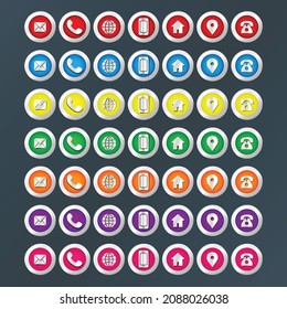 Button style 7 type 7 color icon set