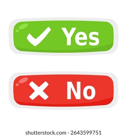 Button style check and cross symbols