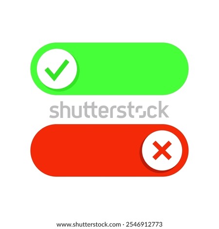 button style check and cross symbols