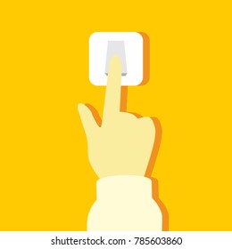 Button Switch Hand Gesture Vector Illustration Graphic Design