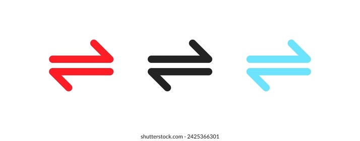 Button switch icons. Flat, color, set of buttons to switch. Vector icons