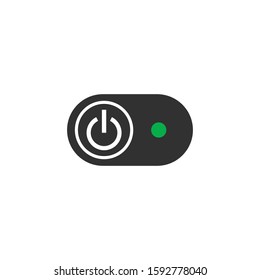 Button Switch ON OFF with light indicator. Stock Vector illustration isolated on white background.