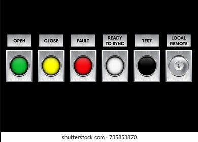 Button switchgear and operation symbol of controller panel, Vector, Illustration