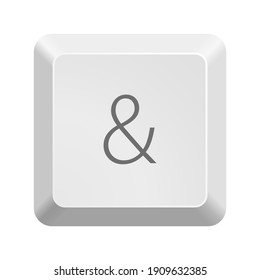 Botón con el símbolo ampersand, y. Ilustración de vectores de iconos. 