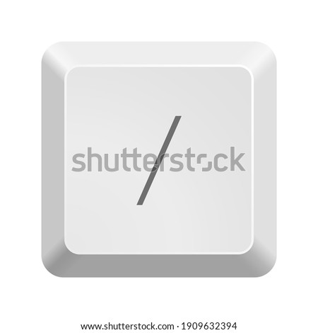 Button with symbol forward slash. Icon Vector Illustration. 
