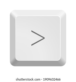 Button with symbol greater than, angle brackets, arrow. Icon Vector Illustration. 