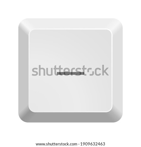 Button with symbol hyphen, minus, dash. Icon Vector Illustration. 