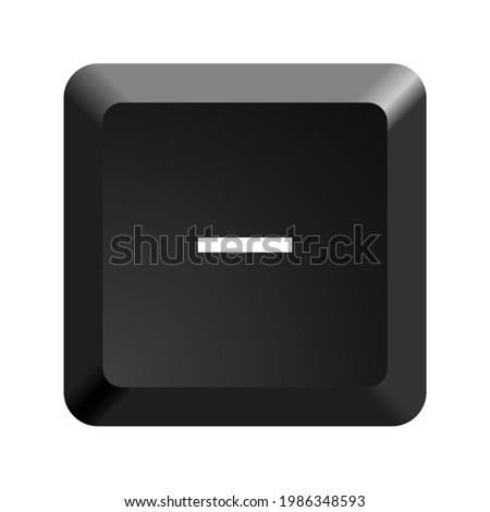 Button with symbol hyphen, minus, dash. Icon Vector Illustration. 