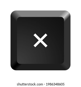 Button with symbol multiplication sign. Icon Vector Illustration. 