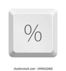 Button with symbol percent. Icon Vector Illustration. 