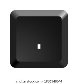 Button with symbol period, dot. Icon Vector Illustration. 
