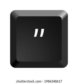 Button with symbol quote, quotation mark. Icon Vector Illustration. 