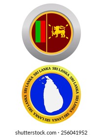 button as a symbol SRI LANKA flag and map on a white background 