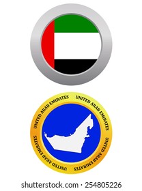button as a symbol UNITED ARAB EMIRATES flag and map on a white background