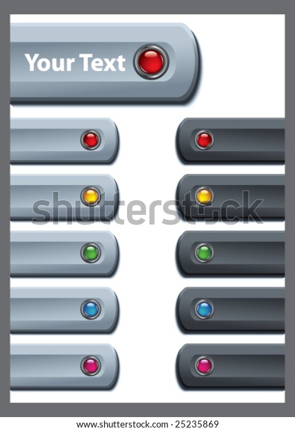 Button Tabs For Various Applications -Vector Art-\
(Shadows made by Blend)