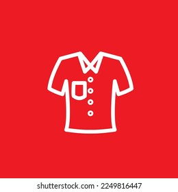 Button tee icon. Graphic resource template, vector illustration.