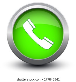 button telephone call 2d on white background