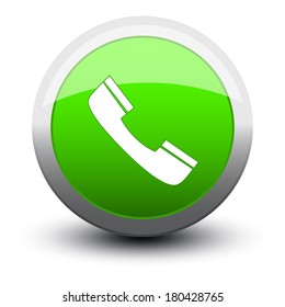 button telephone call 2d on white background
