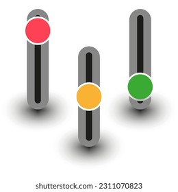 Button template in 3 state. Vector illustration.