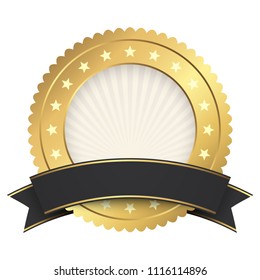 Button template gold with black banner vector file