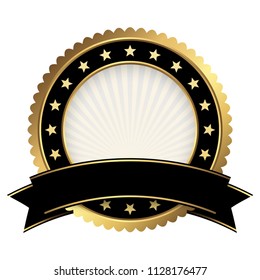 Button template gold and black with black banner vector file
