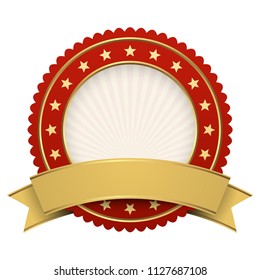 Button template red with golden banner vector file