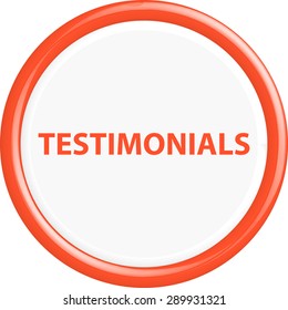 Button testimonials . The round shape. 3D. Vector illustration.