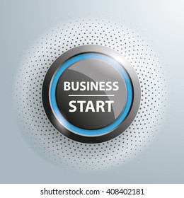 Button with text "Business Star" on the gray background. Eps 10 vector file.