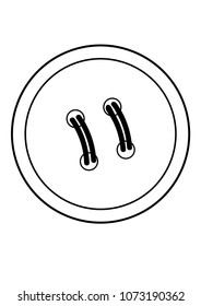 button with thread outline icon vector