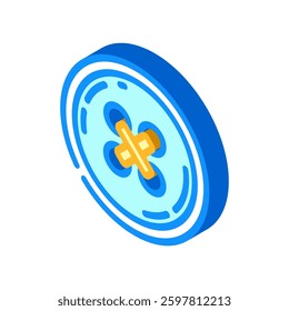 button and thread thrift driven fashion isometric icon vector. button and thread thrift driven fashion sign. isolated symbol illustration