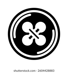 button and thread thrift driven fashion glyph icon vector. button and thread thrift driven fashion sign. isolated symbol illustration