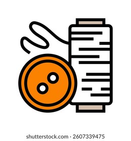 button and thread thrift driven fashion color icon vector. button and thread thrift driven fashion sign. isolated symbol illustration