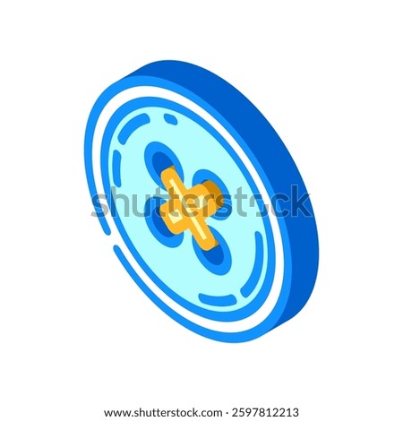 button and thread thrift driven fashion isometric icon vector. button and thread thrift driven fashion sign. isolated symbol illustration