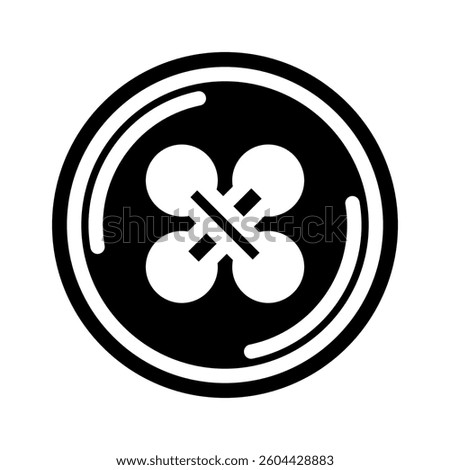 button and thread thrift driven fashion glyph icon vector. button and thread thrift driven fashion sign. isolated symbol illustration
