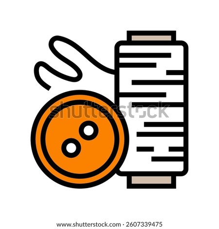 button and thread thrift driven fashion color icon vector. button and thread thrift driven fashion sign. isolated symbol illustration