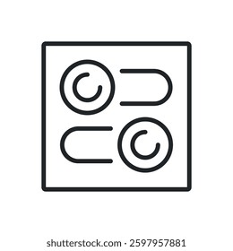 Button toggle thin line icons. Perfect pixel on transparent background