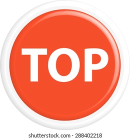 Button top . The round shape. 3D. Vector illustration.