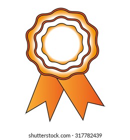 Button with train orange on white background