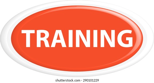  Button training. The round shape. 3D. Vector illustration.